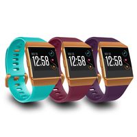 AIUNIT Compatible Fit bit Ionic Bands for Men Women Teens Kids Large with Burnt Orange Buckle, Replacement Strap Sport Accessory Wristband for Fit bit Ionic Smart Watch Teal Fuchsia Plum
