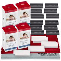 Canon KP-108IN Color Ink and Paper Set Includes Total of 432 Sheets and 12 Ink Cartridges and Fibertique Cleaning Cloth