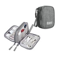 BUBM USB Flash Drive Case Holder (8 - Capacity), Double Layer Storage Bag for USB Flash Drives/Thumb Drives/Pen Drives/Jump Drives and USB Cables, Grey (No Accessories Included)