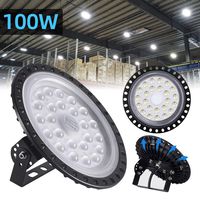 100W UFO LED High Bay Light lamp Factory Warehouse Industrial Lighting 10000 Lumen 6000-6500K IP54 Warehouse LED Lights- High Bay LED Lights- Commercial Bay Lighting for Garage Factory Workshop Gym