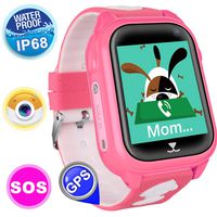 Kids Smart Watch Phone for Kids Girls Boys Teens with GPS Locator Wrist Smartwatch Waterproof Outdoor Sport Watch Game Anti-lost SOS Alarm Clock Bracelet Birthday Christmas Holiday Toy Gift