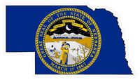CustomDecal US Nebraska State (Q28) Shape Flag Vinyl Decal Sticker Car/Truck Laptop/Netbook Window