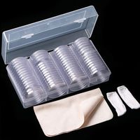 60 Pieces 41mm Coin Holder Silver Eagles Coin Capsules Clear Plastic Storage Organizer Box for Coin Collection Supplies Coin Holders for Collectors