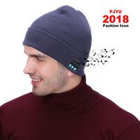 Wireless Music Beanie Hat Headphones Winter Washable Hat Knit Cap Wireless Speaker Built-in Mic for Men Women Teen Girl (Blue)