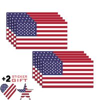 10 Pack USA American Flag Vinyl Decal Army Navy Tactical Military Country Weather-Resistant Bumper Stickers for Laptop, PC, Phone, Tablet (2"x4")