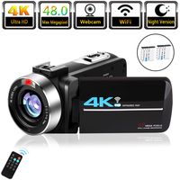 Video Camera 4K Camcorder for Live Streaming Webcam Video Recorder KOMERY 4K Digital WiFi Camera 48MP 16X Digital Zoom IR Night Version 3.0'' Touch Screen Ultra HD Camera, 2 Rechargeable Batteries