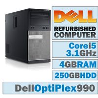 Dell OptiPlex 990 MT / Core i5-2400 Quad @ 3.10 GHz / 4GB DDR3 / 250GB HDD/DVD-RW/No OS