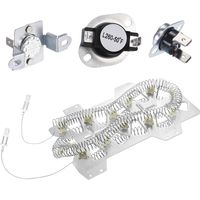 4 Pieces Dryer Replacement for Samsung Dryer, Including Heater Element (DC47-00019A), Thermal Fuse (DC96-00887A and DC47-00016A), Thermostat (DC47-00018A)