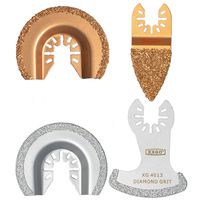 XXGO 4 Pcs Diamond Carbide Oscillating Multi Tool Semi Circle Finger Segment Swing Grit Grout Saw Blades XG4004