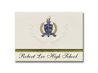 Signature Announcements Robert Lee High School (Robert Lee, TX) Graduation Announcements, Presidential style, Basic package of 25 with Gold & Blue Metallic Foil seal