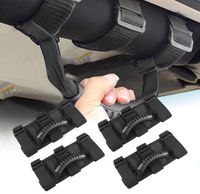 AURELIO TECH Universal Roll Bar Grab Handles for 1987-2020 Jeep Wrangler YJ TJ JK JKU JL JLU Sports Sahara Unlimited Pack of 4 Wrangler Accessories UTV & ATV Gear Black