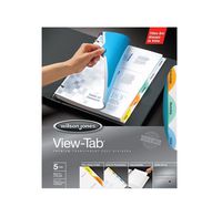 Wilson Jones View-Tab Transparent Dividers, 5-Tab Set  Multicolor Round Tabs, One 5-Tab Set, (W55061)