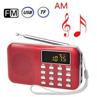 Ohala Mini Portable Am/Fm Radio Mp3 Music Player Speaker Support Micro Sd/tf Card (red)