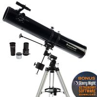 Celestron - PowerSeeker 114EQ Telescope - Manual German Equatorial Telescope for Beginners - Compact and Portable - BONUS Astronomy Software Package - 114mm Aperture