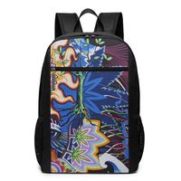 O-X_X-O Colorful Skull Marijuana Leaf Weed Travel Business Durable Laptops Backpack College School Computer Notebook Bag for Women & Men 17 Inches