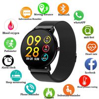 Smartwatch for Android Phones iOS 2019 Waterproof IP68 Fitness Tracker Watches for Men Gift Sports Watch Swimming Heart Rate Blood Pressure Weather Report Pedometer Social App Calls Phones Reminder