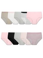 Fruit of the Loom Girls' Big Cotton Brief Underwear, 10 Pack - Basic Assorted, 10