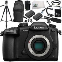Panasonic Lumix DC-GH5 Mirrorless Micro Four Thirds Digital Camera 13PC Accessory Bundle - Includes 64GB SD Memory Card + More - International Version (No Warranty)