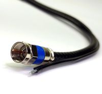 125ft SOLID COPPER RG6 DIRECT BURIAL UNDERGROUND 18AWG 75 Ohms COAXIAL CABLE WITH 17AWG MESSENGER GROUND AT&T DIRECTV APPROVED COMPRESSION CONNECTORS UL ETL Assembled in USA by PHAT SATELLITE INTL