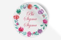 Phi Sigma Sigma Sticker Greek Sorority Decal for Car, Laptop, Windows, Officially Licensed Product, Monogram Design 5" x 5" - Watercolor Floral