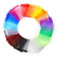 Dealglad 100pcs Drawstring Organza Jewelry Candy Pouch Party Wedding Favor Gift Bags (5x7", Mixed Color)