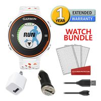 Garmin Forerunner 620 GPS (Orange and White) Running Watch Bundle with Charger + Screen Protectors + More