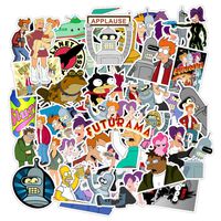 Futurama Water Bottles Stickers, 50pcs Cool Movie Vinyl Decal for Teens/Kids, Perfect for Laptop Travel Case Computer Phone Guitar Notebook Skateboard