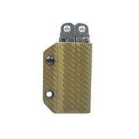 Clip & Carry Kydex Multitool Sheath for Leatherman WINGMAN/SIDEKICK/REBAR/REV - Made in USA (Multi-tool not included) Multi Tool Holder Holster (Carbon Fiber Brown)