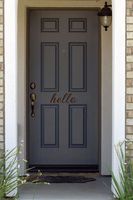 JS Artworks Hello Home Front Door Vinyl Decal Sticker (Chocolate Brown)