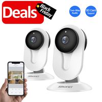 SMONET Security Camera Wireless, HD Wireless IP Camera Built in Two-Way Audio, Security Surveillance CCTV Camera with Night Vision-Cloud Service Available (2packs,White)