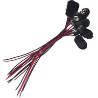 Pangda I Type Long Cable Connection Hard Shell Black Red 9 V Battery Clip Connector Buckles 8 Pack (I Type Hard Shell, 8 Pack)
