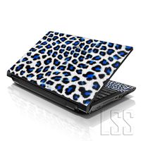 LSS Laptop 17-17.3" Skin Cover with Colorful Blue Leopard Pattern for HP Dell Lenovo Apple Asus Acer Compaq - Fits 16.5" 17" 17.3" 18.4" 19" (2 Wrist Pads Free)