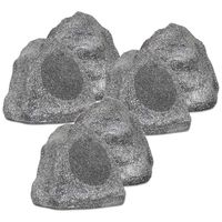 Theater Solutions 6R6G Outdoor Granite 6.5" Rock 6 Speaker Set for Deck Pool Spa Yard Garden