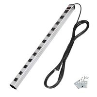 BESTTEN Upgraded 12-Outlet Metal Surge Protector, Heavy Duty Long Power Strip, 12ft Extension Cord, 450 Joules, 15A ON/Off Circuit Breaker, Mounting Brackets Included, ETL Certified, Silver