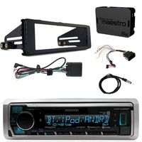 Kenwood KMR-M325BT Marine Bluetooth Radio, iDataLink Harley Davidson Wiring Kit, Enrock Harley Dash Kit, Marine Antenna - 40 (Select '98-'13 Harleys)