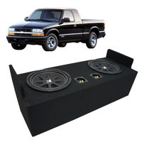 Compatible with 1982-2004 Chevy S-10 Extended Cab Truck Kicker Comp C12 Dual 12" Sub Box Enclosure - Final 2 Ohm