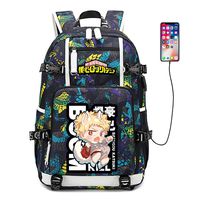 My Hero Academia Anime Boku no Hero Academia Cosplay Backpack Daypack Bookbag Laptop School Bag with USB Charging Port (Color 3B)
