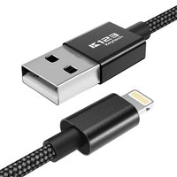 iPhone Charger, K123 Keytech Apple MFi Certified Lightning Cable, 2Pack 3.3ft Nylon Braided USB Syncing & Charging Cord for iPhone Xs/Xs Max/XR/X/8/8 Plus/7/7 Plus/6/6 Plus/5, iPad, iPod & More