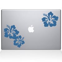 The Decal Guru Hibiscus Decal Vinyl Sticker, 15" MacBook Pro (2016 & Newer Models), Light Blue (1456-MAC-15X-LB)