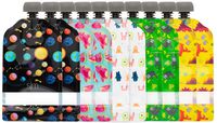 Simple Modern Reusable Food Pouches 10-Pack 5oz - Baby Food Storage Toddler Kids Squeezable Pouch Washable Freezer Safe - 5 Fun Designs