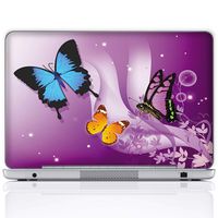 Meffort Inc 17 17.3 Inch Laptop Notebook Skin Sticker Cover Art Decal (Included 2 Wrist pad) - Flyaway Butterflies