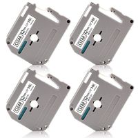 Unismar Compatible with P-Touch M Tape M-K131 MK131 M K131 Label Tape for Brother P Touch Label Maker PT-90 PT-M95 PT-70BM PT-65 PT-85 PT-45 Labeler, 1/2" x 26.2ft (12mm x 8m), Black on Clear, 4-Pack