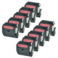 GREENCYCLE Replacement Label Tape Compatible for Brother M-K421 MK421 M421 Black on Red 9mm Label Maker (10pack,M-K421)