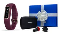 Garmin vivosmart 4 (Berry/Light Gold - Small/Medium) Beat Yesterday Gift Box Bundle | +PlayBetter USB Car/Wall Adapters & Protective Hard Case | Fitness Activity Tracker | Heart Rate