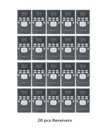 EXMAX 60-108MHz Wireless Portable Pocket DSP FM Stereo Radio Digital Receiver with Mini LCD Clock Earphone for Tour Guide System FM Transmitter Teaching Meeting Gray(20pack)