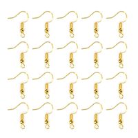 TOAOB 100pcs Earring Hooks Ear Wires with Ball and Coil K-Gold Tone Hypo Allergenic Fish Earring Hooks 18mm for DIY Jewelry Findings