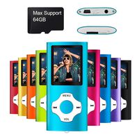 MYMAHDI Support TF Card USB Port Slim Small Multi-Lingual Selection 1.8 LCD Portable MP3/MP4, MP3 Player, MP4 Player, Video Player, Music Player, Media Player, Audio Player Blue