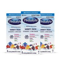 Pedialyte Electrolyte Powder, Variety Pack, Electrolyte Hydration Drink, 0.3 oz Powder Packs, 24 Count