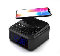 Emerson ER100120 Wireless Charging Bluetooth Speaker with Alarm Clock Radio and USB Charging