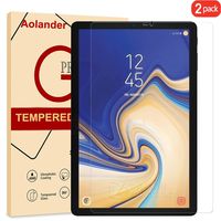 [2-Pack]Samsung Galaxy Tab S4 Screen Protector, AOLANDER [HD Clear] [Anti-Fingerprint] [Ultra Clear] [Bubble Free] Premium Tempered Glass for Samsung Galaxy Tab S4 (10.5 Inch)
